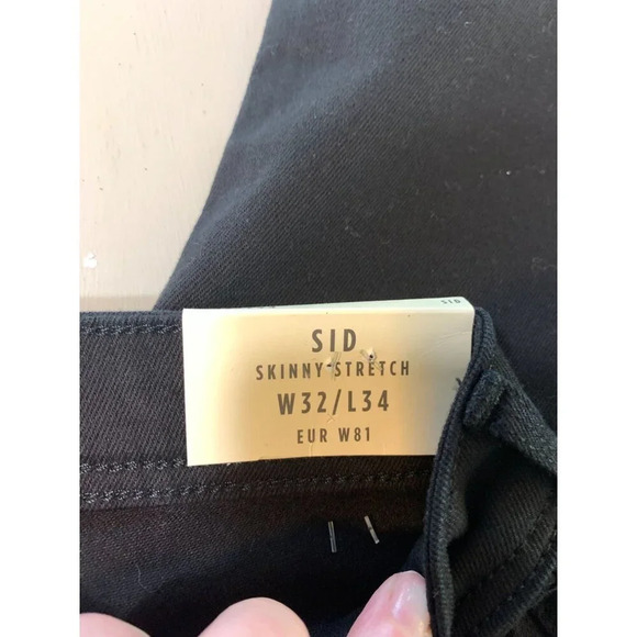 River Island Sid Skinny Stretch Black Jeans W32/L34 Mens Denim Trousers Tailored - Picture 3 of 10